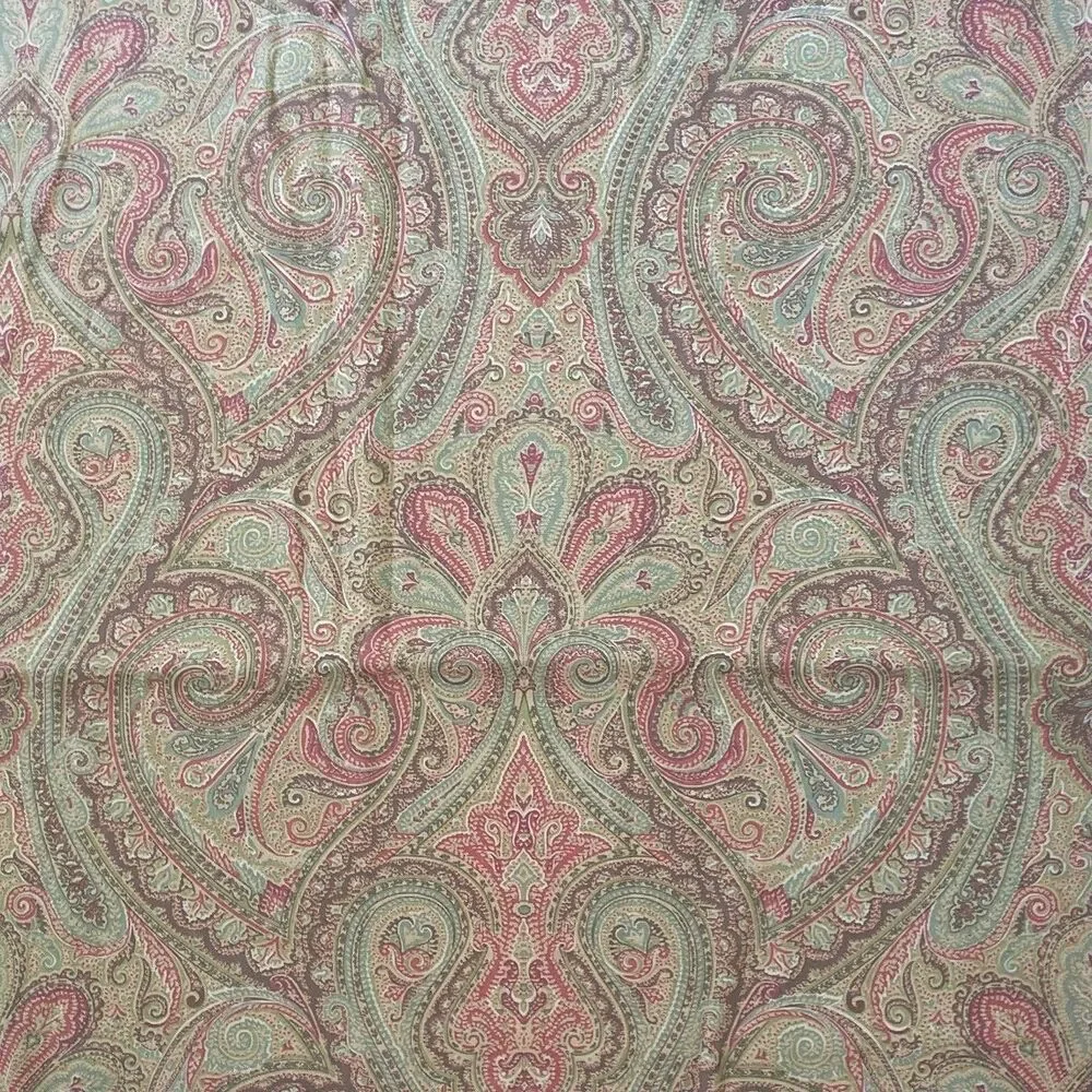 Lauren Ralph Lauren Shower?Curtain Fenton Paisley Green Red Cotton Square 68x68